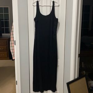 Black Maxi Dress with Lace Detailing on Sides